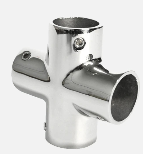  Stainless Steel Polished Corner Tee Boat Deck 3 Way Corner Handrail Hardware 