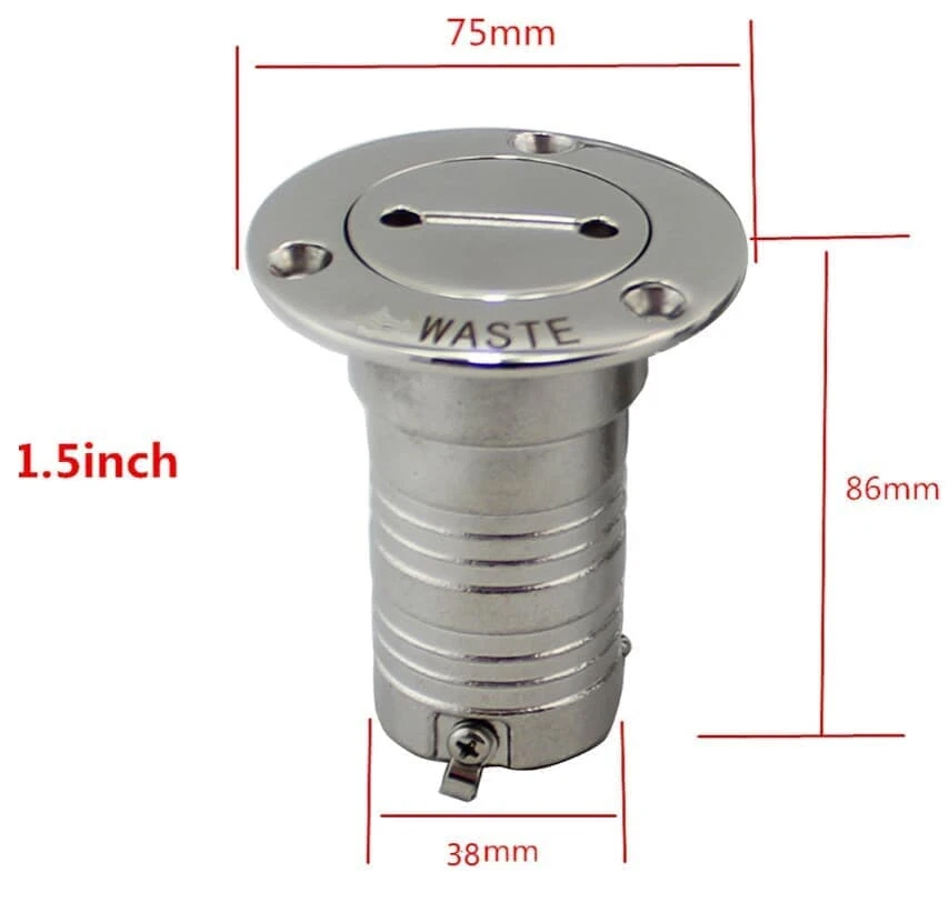  Marine Boat Deck Key Filler for Fuel/Diesel/Waste/Water/Gas 38mm & 50mm Stainless Steel 316 Boat Accessory