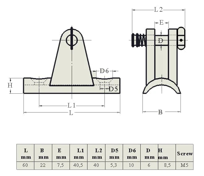  Marine Boat Hardware Pipe Tube Railing Fitting Curved Deck Hinge (60*22mm/ 57*20mm) 