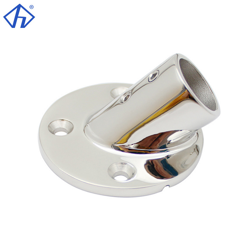 45 ° Round Tubing Stanchion Base Rail Fittings