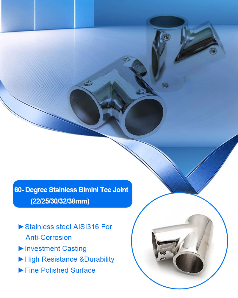 60 Degree Stainless Bimini Tee Joint fittings