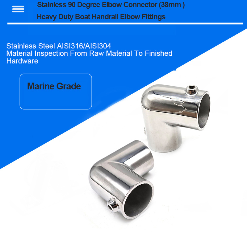Bimini Casting Stainless 90 Elbow Connector (38mm )Heavy Duty Boat Handrail FittingsBimini Casting Stainless 90 Elbow Connector (38mm )Heavy Duty Boat Handrail Fittings