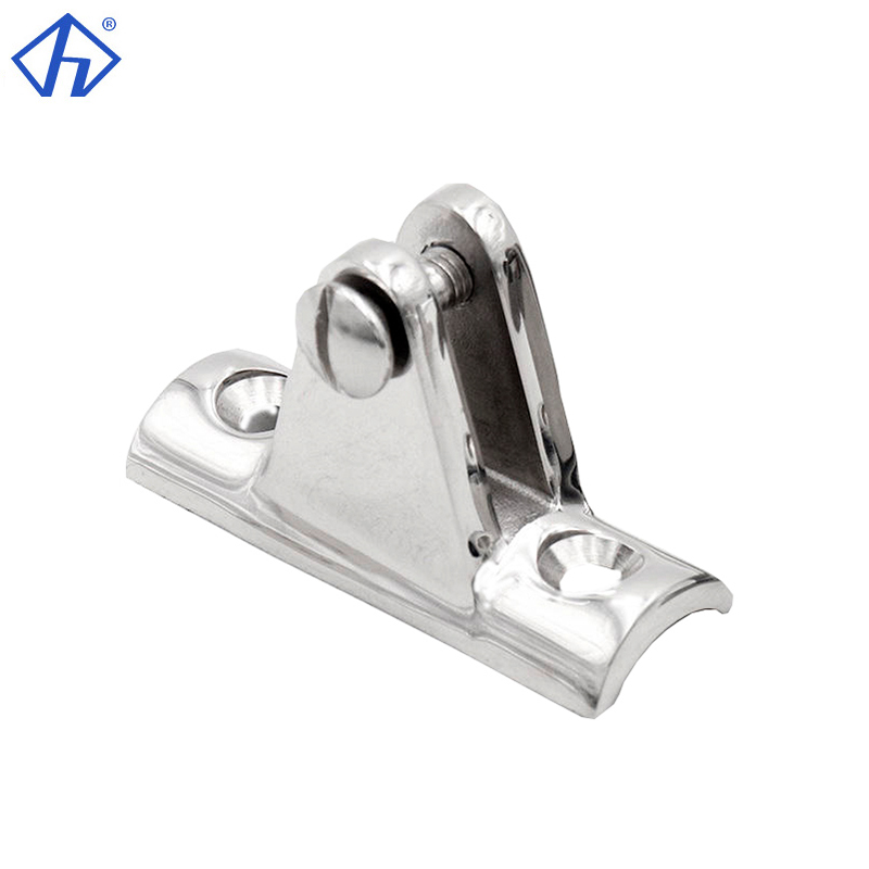 Bimini Curved Stainless Hinge Marine Canvas Rail Fitting