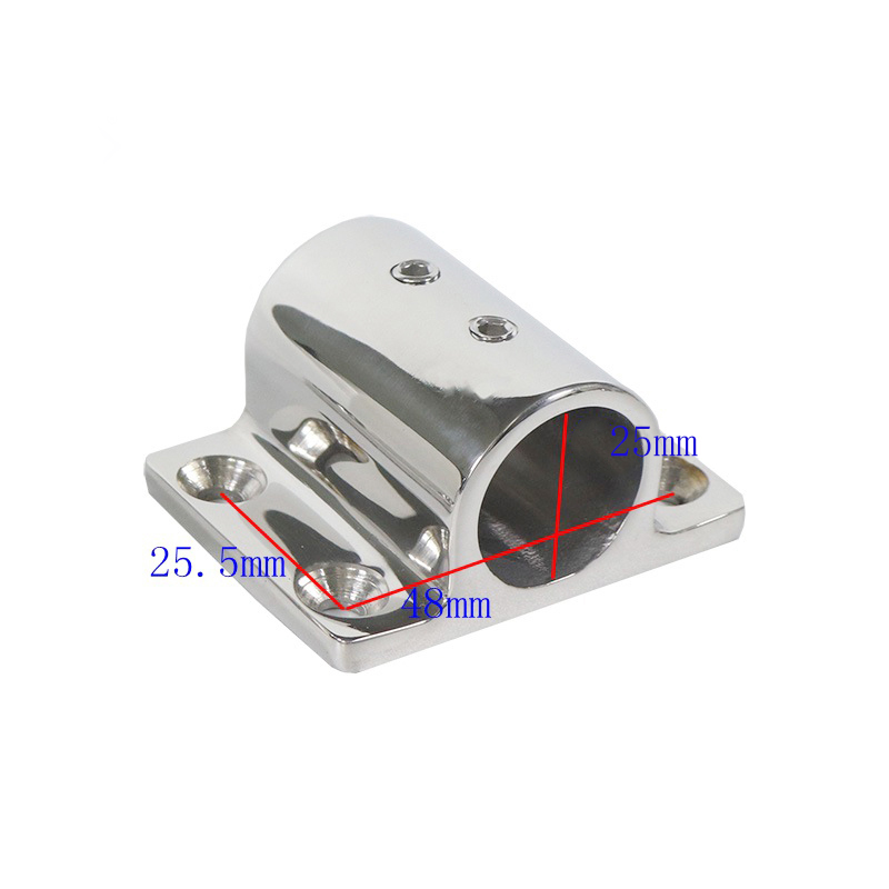 Casted Stainless Pipe Holder Stanchion Base Mount (25mm)