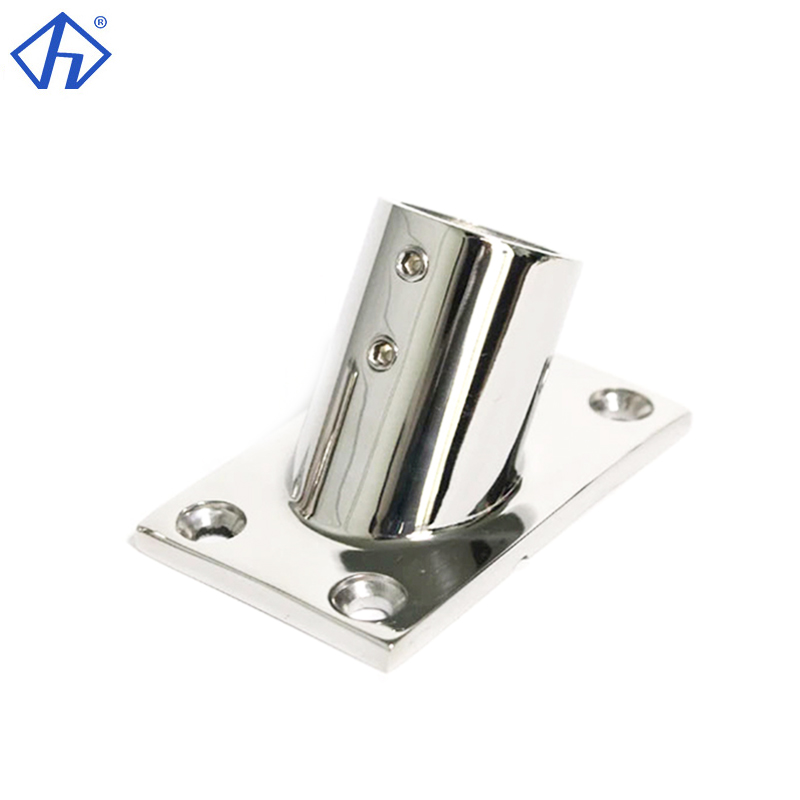 Heavy Duty Marine Stainless Hand Rail base 30 -degree rectangle stanchion