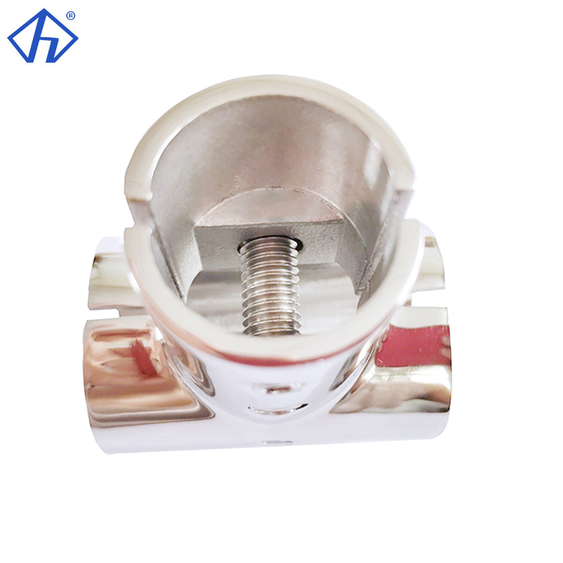 Hinged 90 Degree Tee Joint Bimini Stainless Rail Fitting