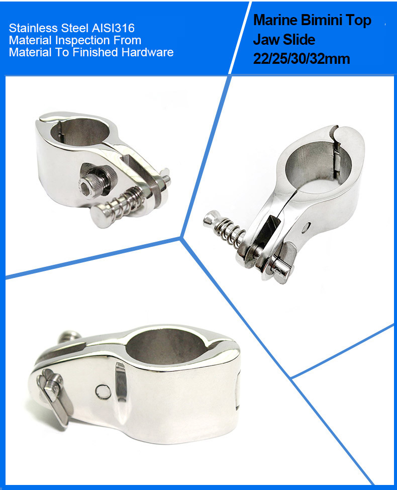 Marine Bimini Top Hinged Jaw Slide