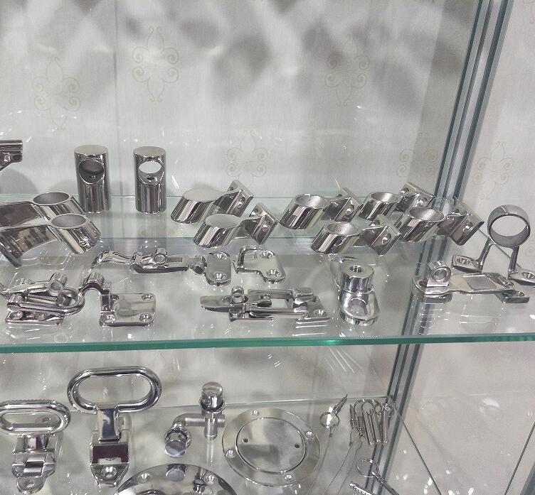 Marine Rail Support Stanchion bracket in showroom