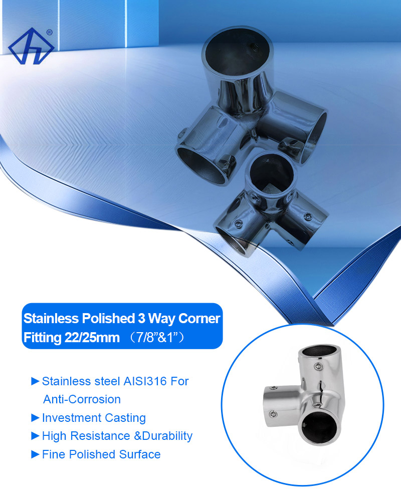 Pipe 3 Way Tee Connector Stainless