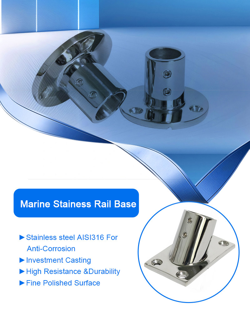 Rail base tube pipe fittings stainless bimini boat