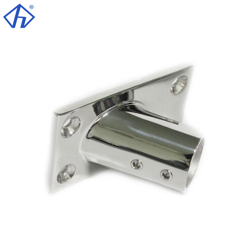 Rectangle Stanchion rai Base 45 Degree Marine Stainless