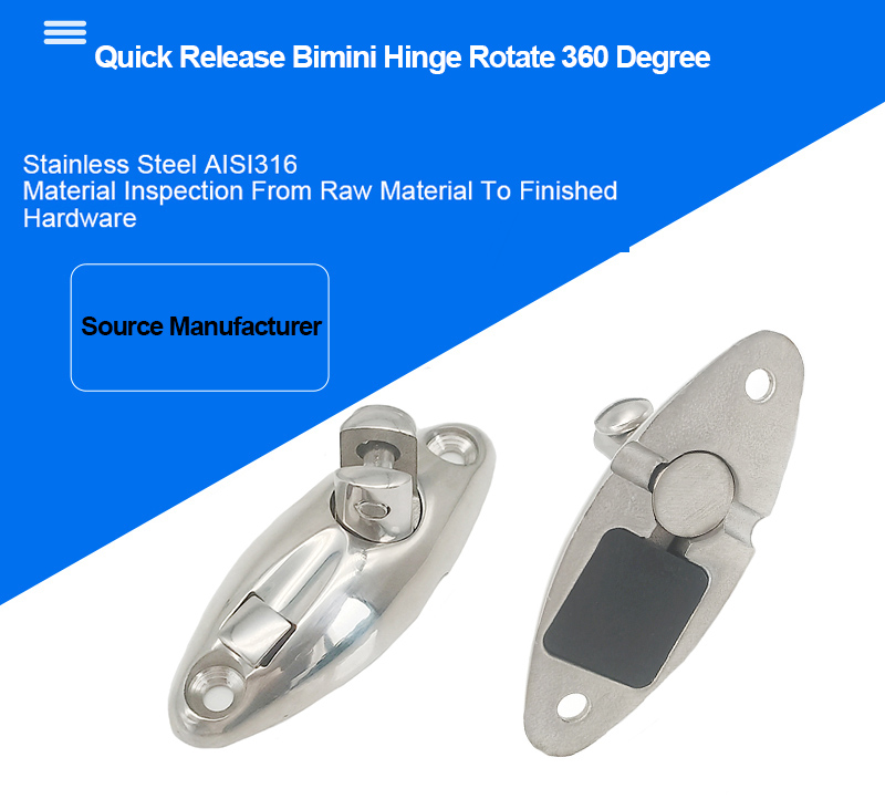 Round rail base mount stainless for bimini