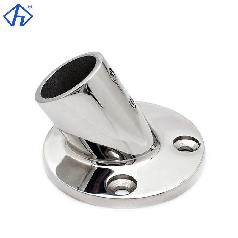 Stainless 60 Degree Round Handrail Base
