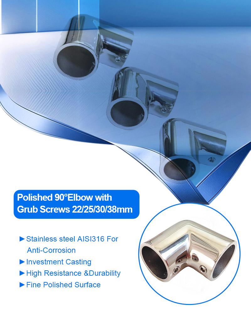 Stainless 90°Elbow Bimini Marine Tube fittings