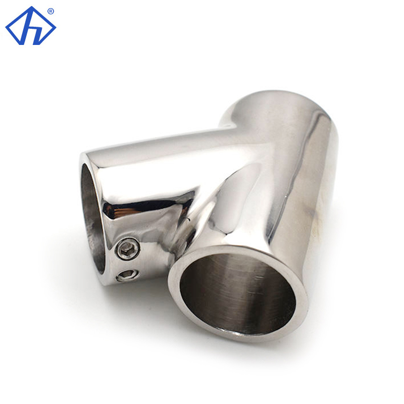 Stainless Bimini Tee Fitting Handrail Hardware