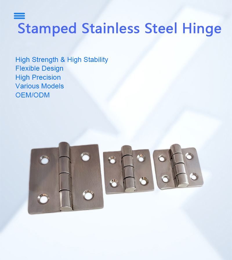 Stamped stainless steel hinge produced by Hiever