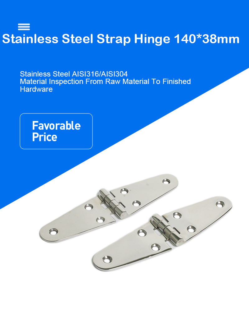 Strap Hinge Stainless Steel Hinge Mirror Polished Door Hinge-Hiever