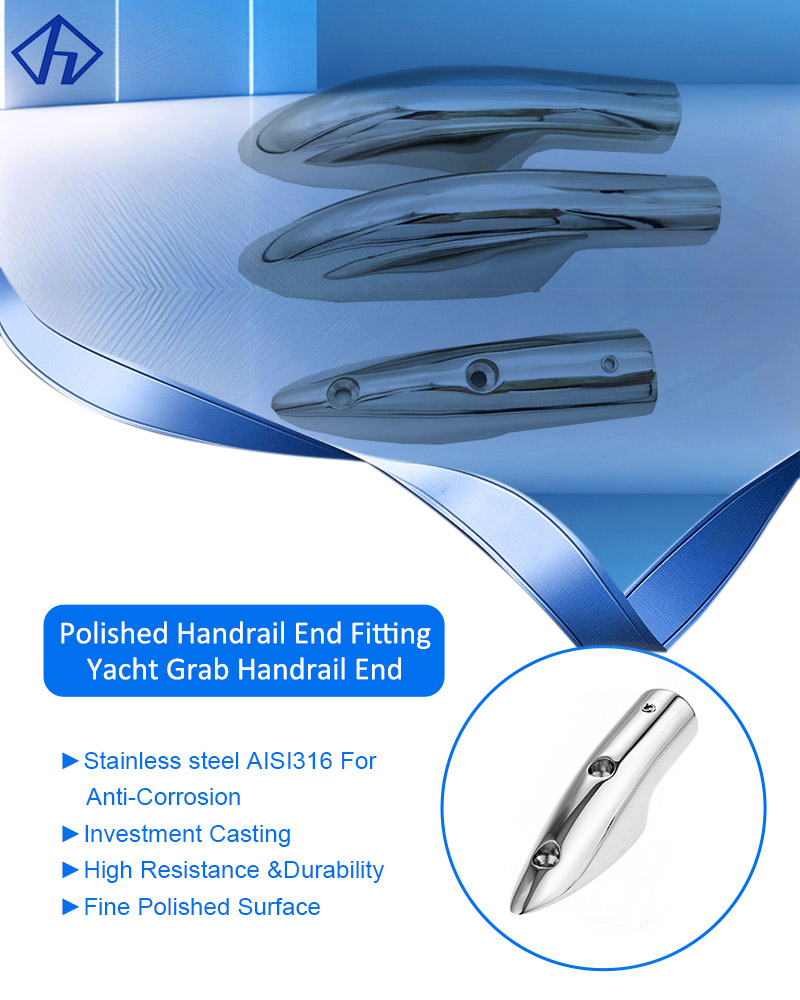 Yacht Grab Handrail End fittings casting stainless