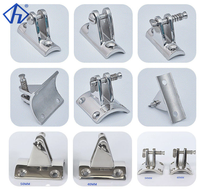 bimini canvas top fitting base deck hinge