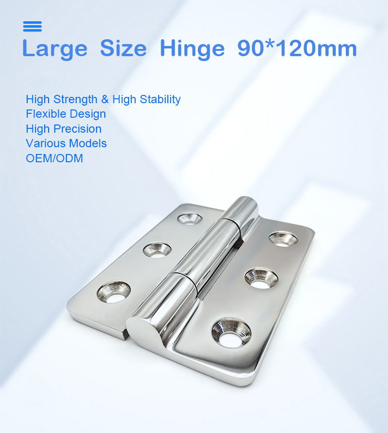 marine-grade stainless steel large industrial hinge