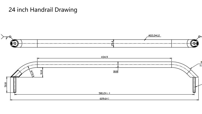 stainless grab-handle 24 inch