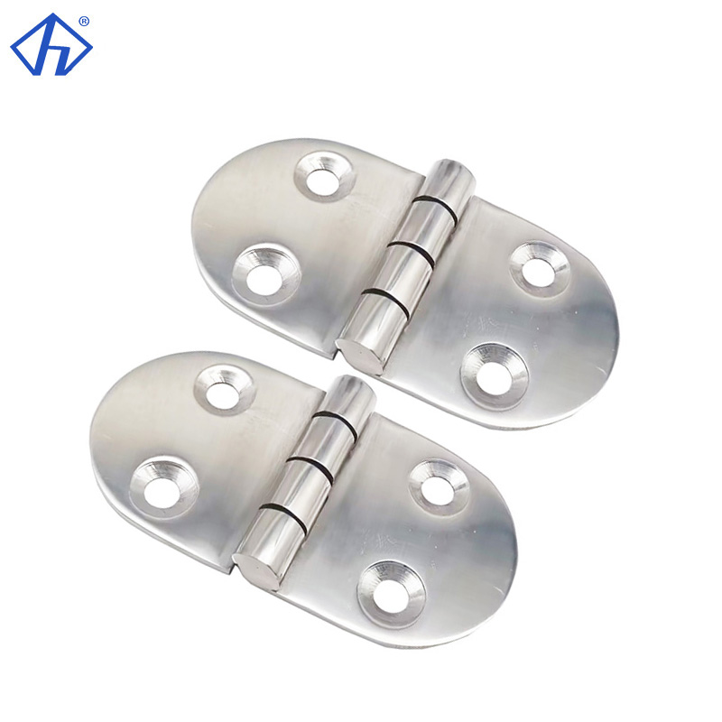 stainless steel stamped oval hinge with a polished surface