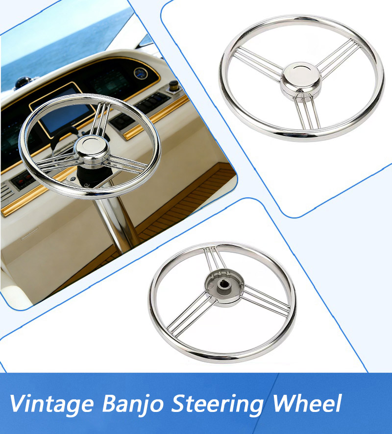 AISI316 Vintage Banjo Steering Wheel Wteering Wheel For Yacht Vessel RV Steering Wheel Replace