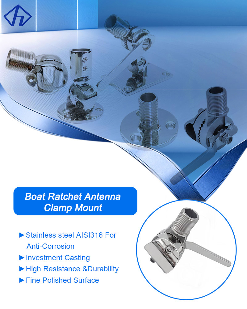 Boat Ratchet Antenna Clamp Mount