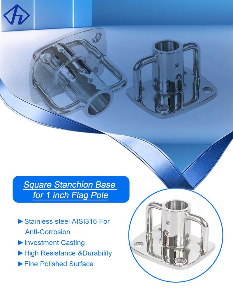 Yacht Flag Pole Bracket Base