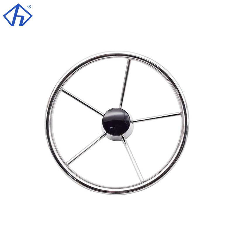 Boat Wtreering Wheel 5-Spoke Destroyer Steering Wheel Marine Boat Accessories