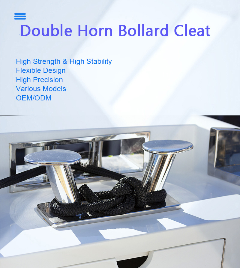 Bollard Cleat Double Horn Bollard For Yacht Cleat Guide Pile Cable Seat-Hiever