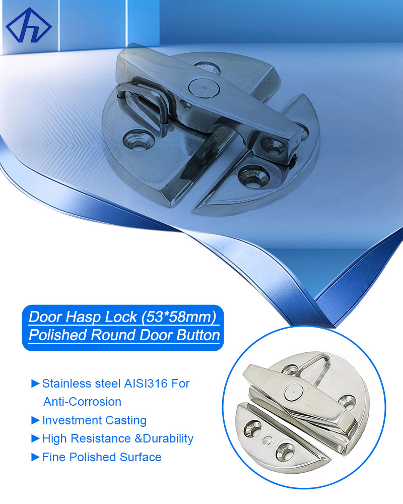 Door Hasp Lock Polished Round Door Button