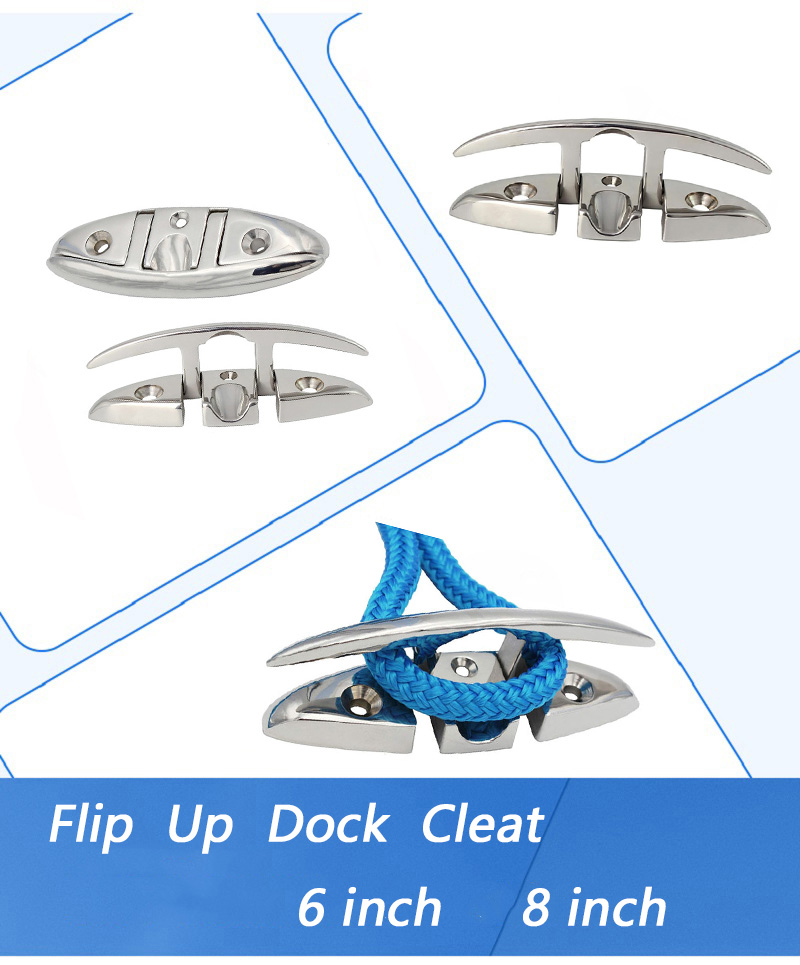 Hiever's Marine Grade Folding Cleat Boat Fold Down Cleat Flip Up Dock Cleat