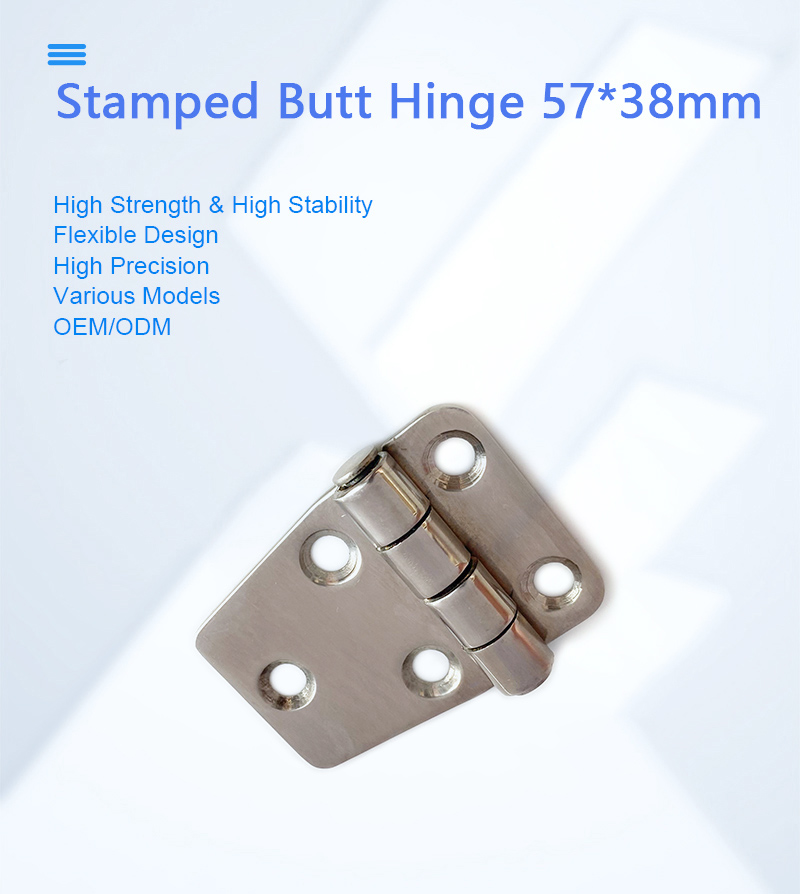 Hiever's Marine Grade Mirror Polished Stamped Hinges Stainless Steel Butt Hinge