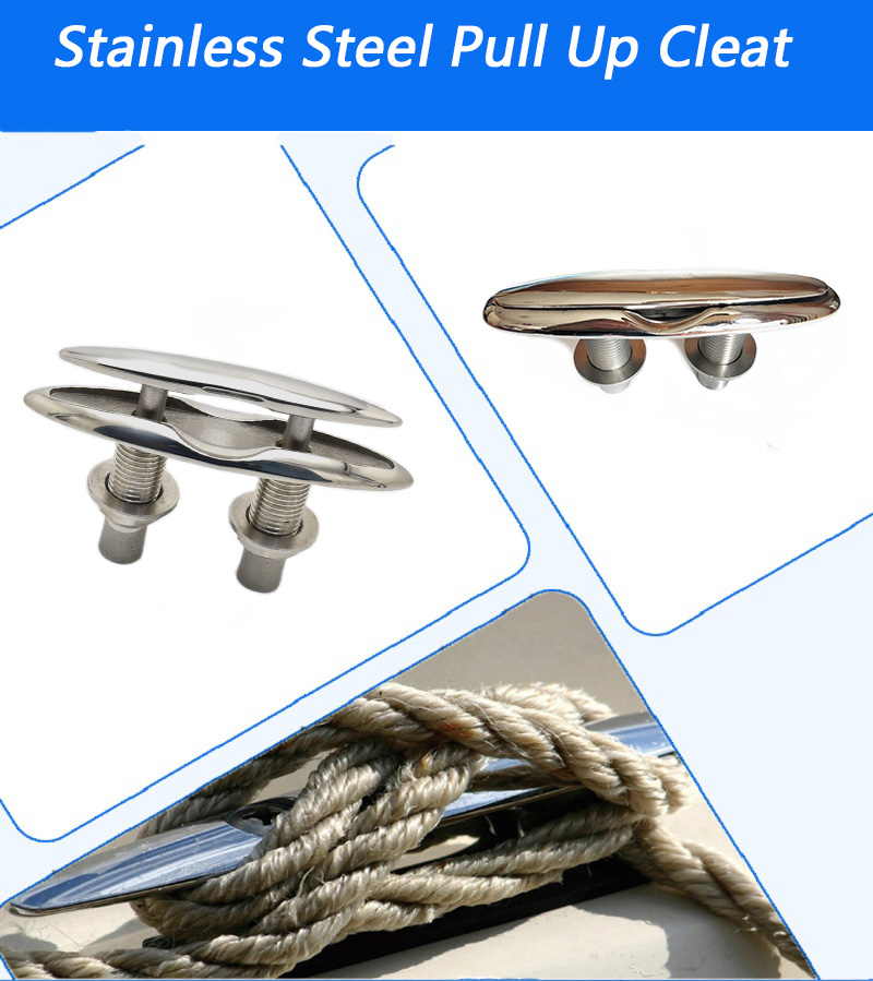 Hiever's Retractable Pull Up Stainless Steel Cleat Pop Up Cleat Boat Flush Mooring Cleat