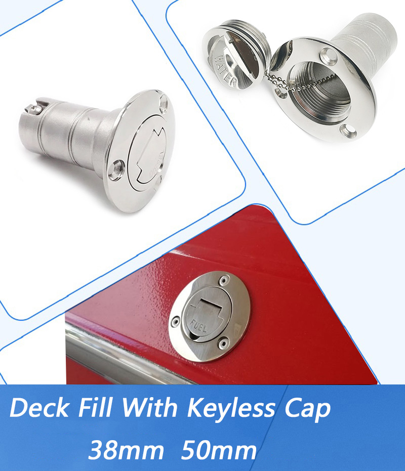 Marine Boat Deck Fill SS316 Diesel Fuel Tank Deck Fill Filler With Keyless Cap