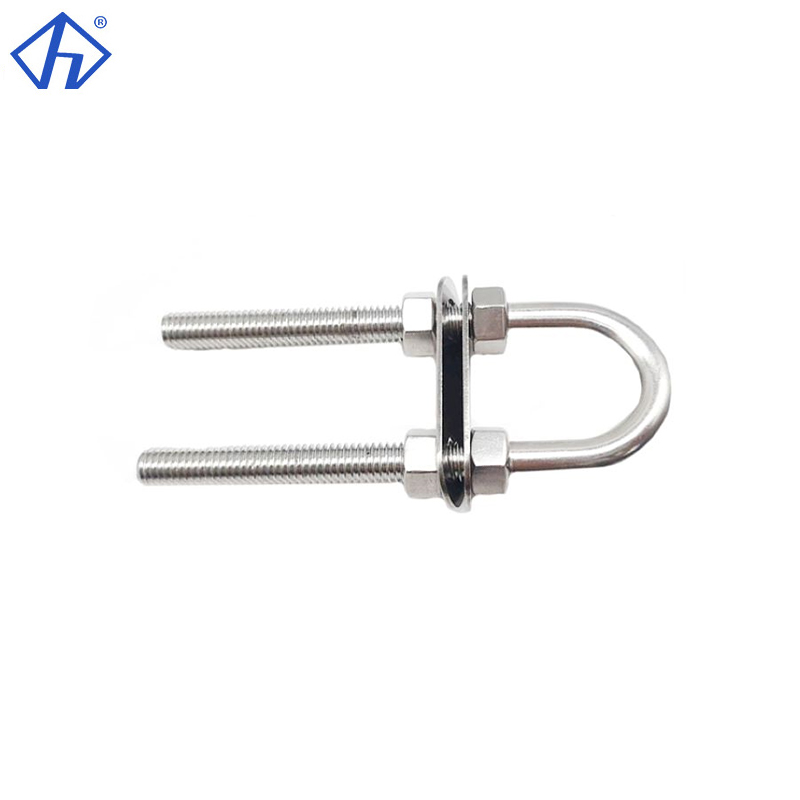 Marine Boat U Bolt Two Counter Plates With Hex Nuts Bow Eye U Bolt For Boat Trailer