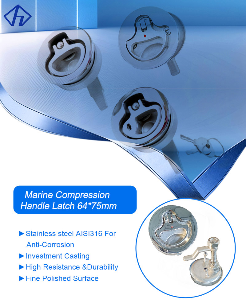 Marine Compression Handle latch stainless