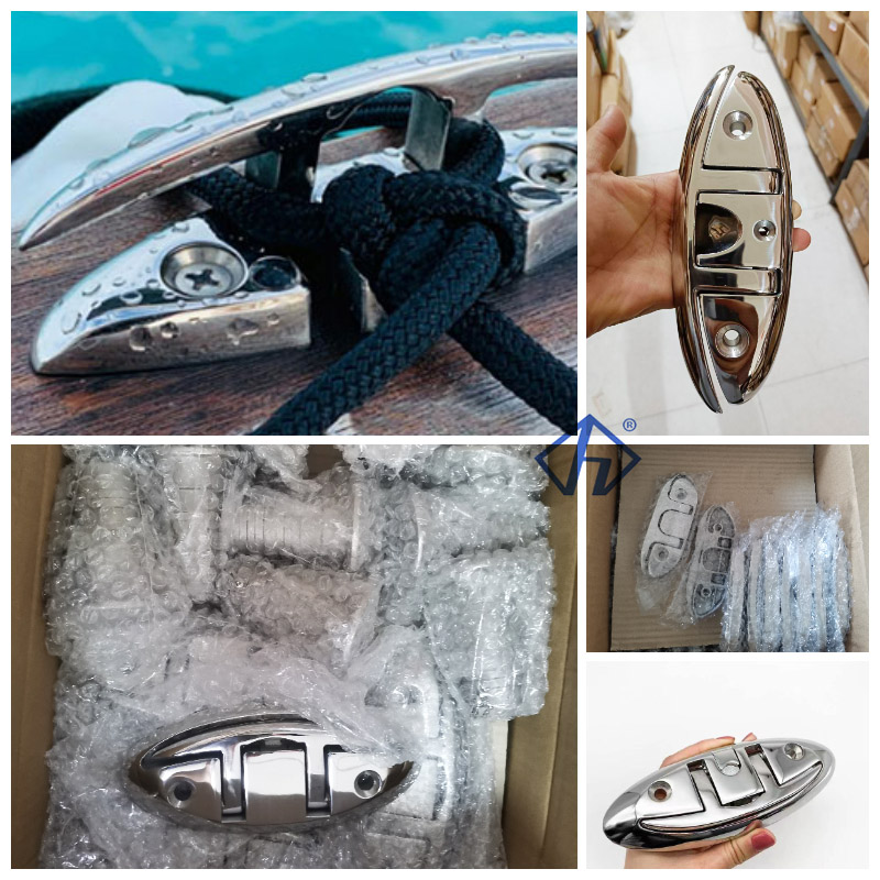 Marine Grade Folding Cleat Boat Fold Down Cleat Flip Up Dock Cleat-samples