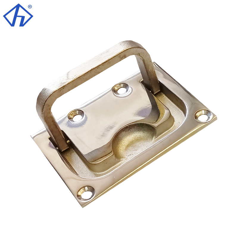 Polished Flush Hatch Pull Marine stainless 76*56mm