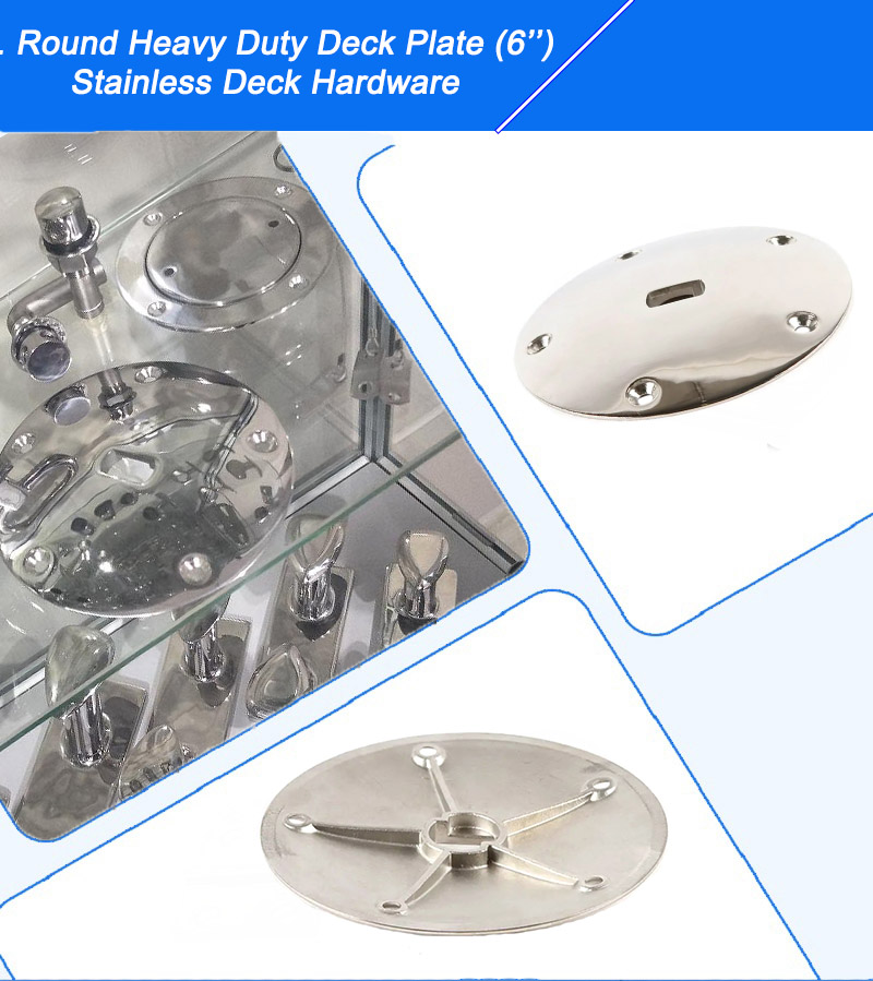 Round Heavy Duty Deck Plate (6’’) Stainless Deck Hardware