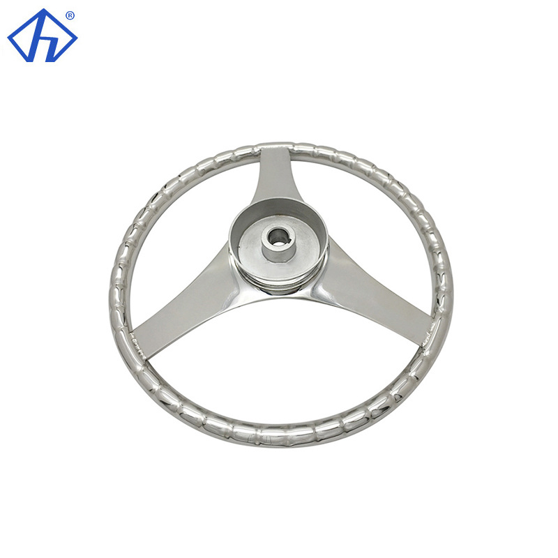 Stainless Steel 3-Spoke Steering Wheel Steering Wheel For Boat Yacht Speedboat RV