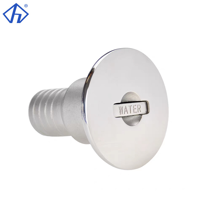 Stainless Steel Angled Hose Deck Filler Drain Plug Straight Fuel Water Deck Fill-water