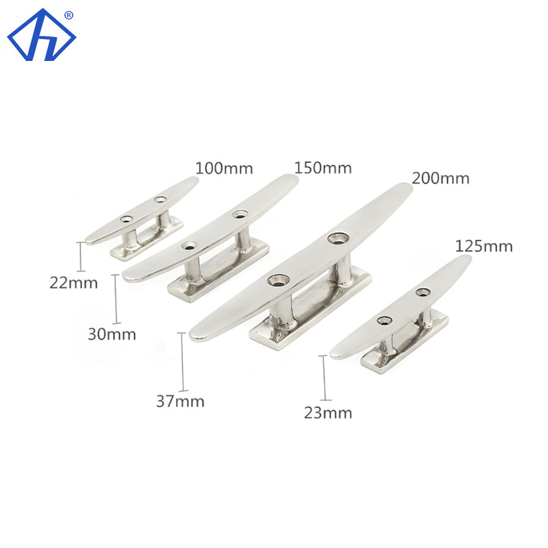 Stainless Steel Cleat Low Flat Cleat Flat Top Open Base Cleat Boat Mooring Cleat