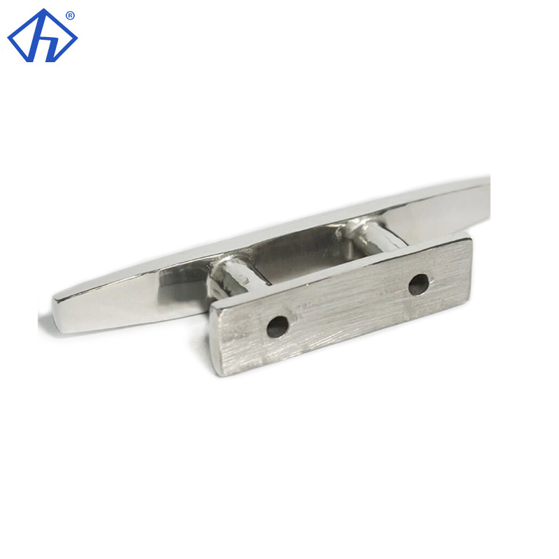 Stainless Steel Dock Cleat Low Flat Cleat Flat Top Open Base Cleat Boat Mooring Cleat
