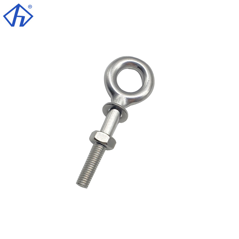 Stainless Steel Eye Bolt Polished Long Eye Bolt With Full Nuts And Washer