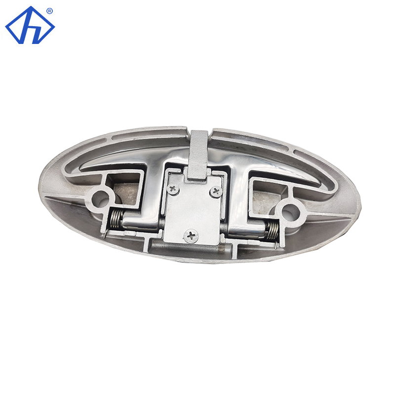 Stainless Steel Folding Spring-Up Cleat Thru-Bolt Pull Up Deck Cleat