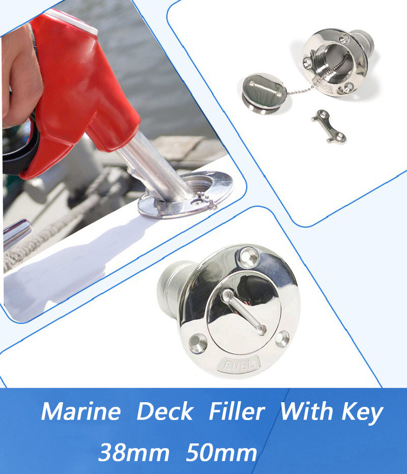 Stainless Steel Marine Boat Deck Filler With Key Deck Fill For Fuel Diesel Water-Hiever