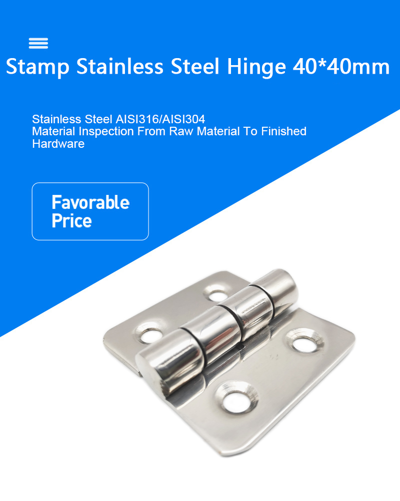 stainless steel stamp flush hinge produced by Hiever Metalworks