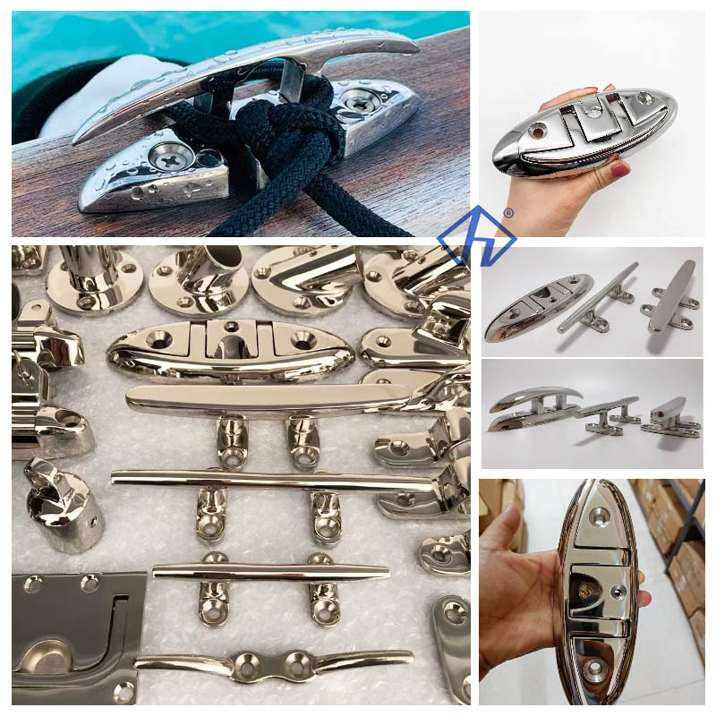 Marine Grade Deck Cleat Stainless Steel Oval Folding Cleat Mooring Dock Cleat from Hiever